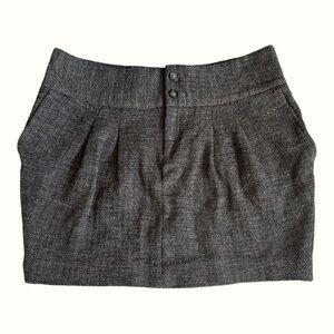 Banana Republic Y2K 100% Wool Karine Tailored Herringbone Mini Skirt Size 4 2010